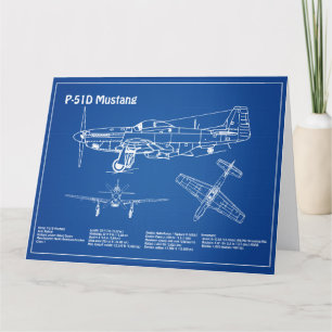 P-51D Mustang - Aeroplane Blueprint AD Thank You Card