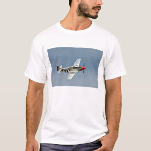 P-51D Mustang Fighter with D-Day markings flying T-Shirt