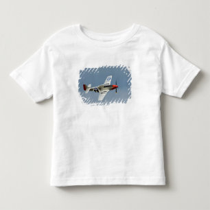 P-51D Mustang Fighter with D-Day markings flying Toddler T-Shirt