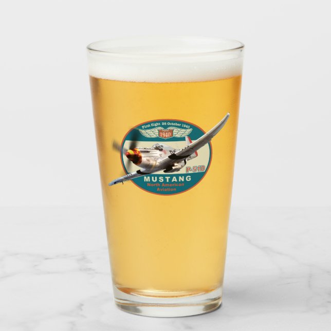 "P-51D Mustang" Glass (Front Filled)