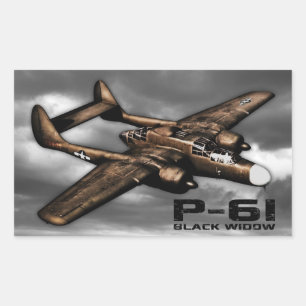 P-61 Black Widow Rectangular Sticker