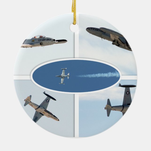 P-80 Shooting Star 5 Plane Set Ceramic Tree Decoration (Back)