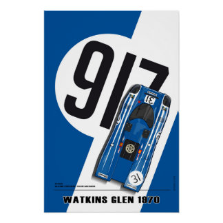 P 917 Elford-Hulme Watkins Glen 1970 Poster