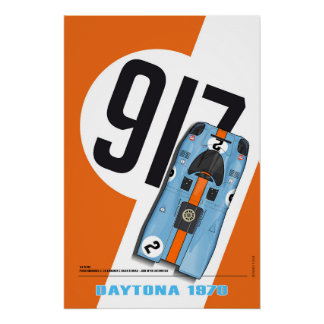 P 917 Rodriguez-Kinnunen Orange Daytona 1970 Poster