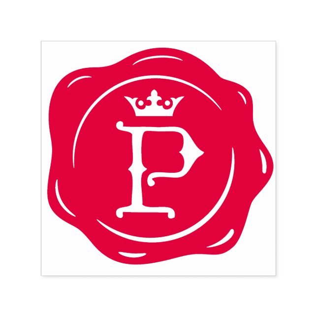 P - Antique Wax Seal Gothic Crown Initial Letter Self-inking Stamp (Design)