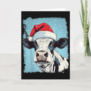 P Art Colorful Cow Christmas  Card