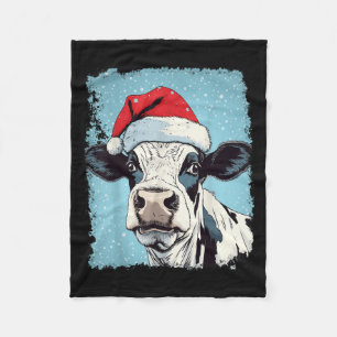 P Art Colorful Cow Christmas  Fleece Blanket