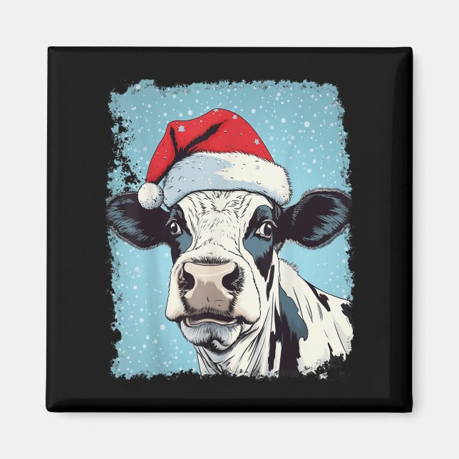 P Art Colourful Cow Christmas  Magnet (Front)