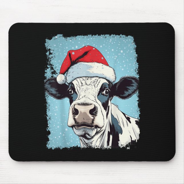 P Art Colourful Cow Christmas  Mouse Mat (Front)