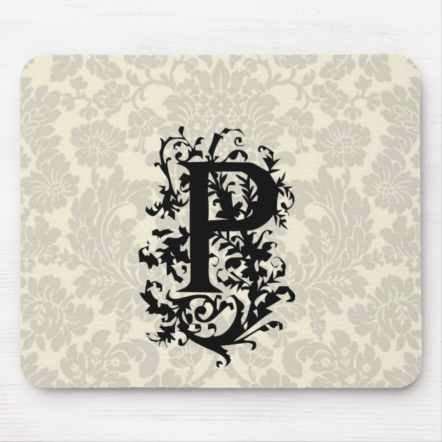 P Baroque monogram Mouse Mat (Front)