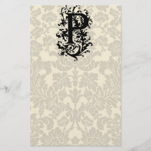 P Baroque monogram Stationery