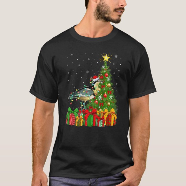 P Bird  Xmas Holiday Santa P Christmas Tree T-Shirt (Front)