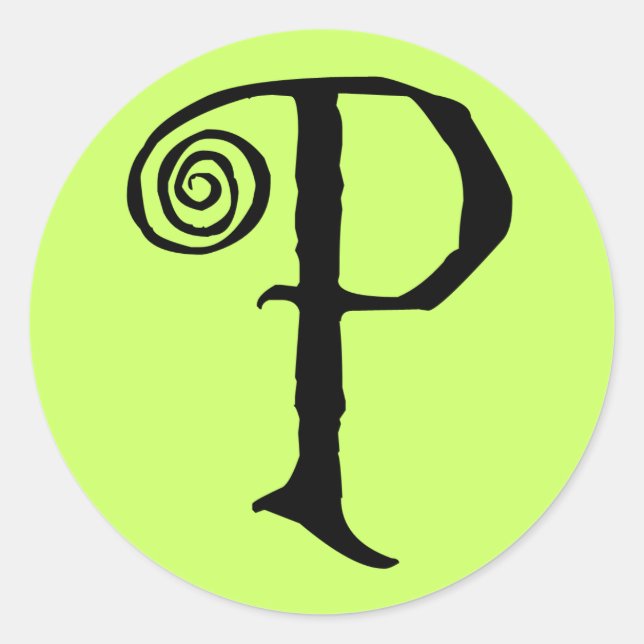 P CLASSIC ROUND STICKER (Front)