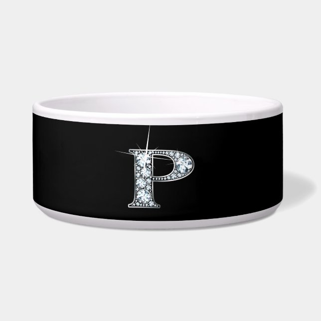 P "Diamond Bling" Pet Bowl (Front)