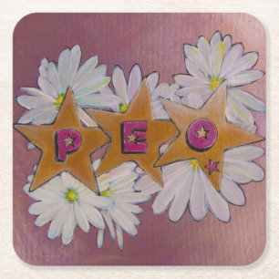 P.E.O. Sisterhood Square Paper Coaster