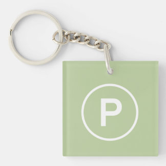 P for Paleo diet green natural no grain lean meat  Key Ring