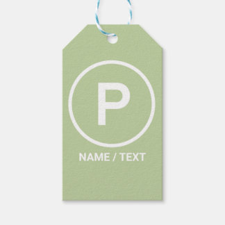 P for Paleo diet green natural no grains branding  Gift Tags
