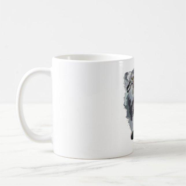 P is for Pallas Cat Coffee Mug (Left)