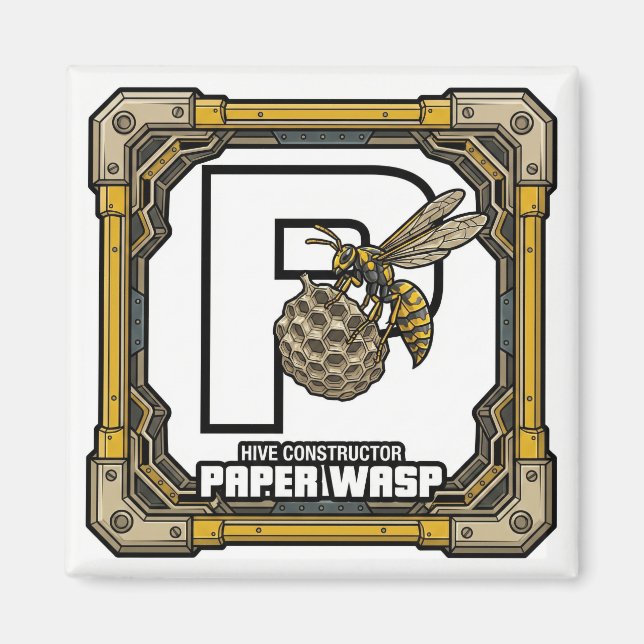 P is for Paper Wasp – GTA Style ABC Learning Magnet (Front)