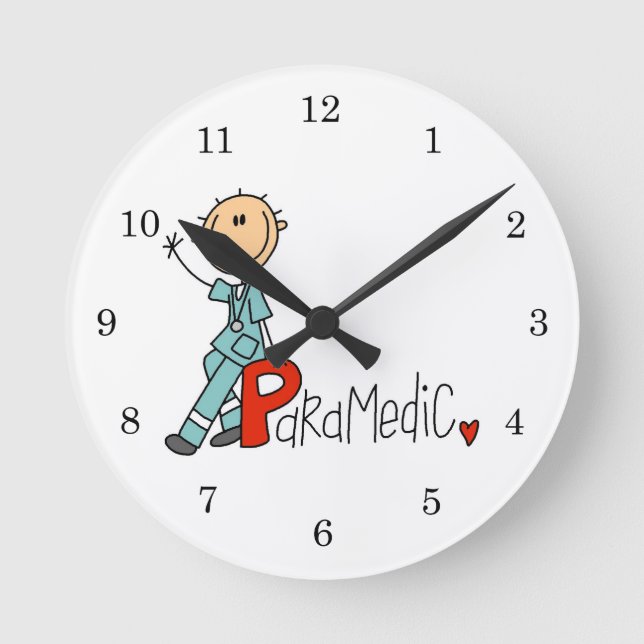 P is for Paramedic Round Clock (Front)