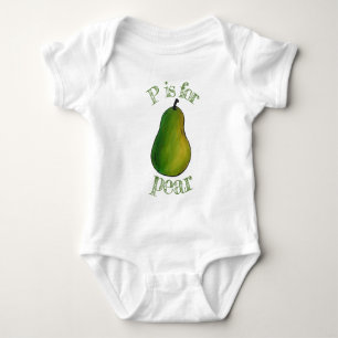 P IS FOR PEAR Fresh Ripe Green Pears Fruit Foodie Baby Bodysuit