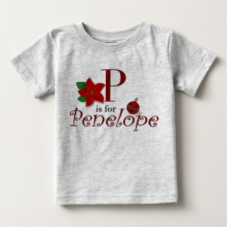 P is for Penelope, Baby's First Christmas T-shirt
