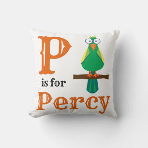 P is for Percy baby boy Cushion