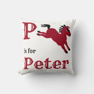 P is for Peter baby boy Throw Pillow