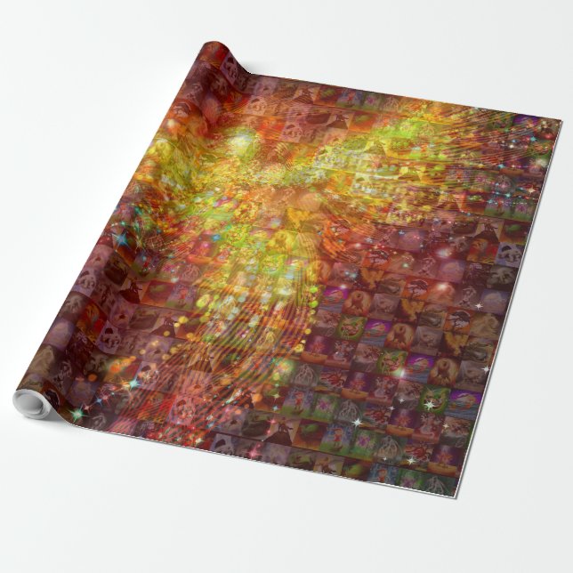 P is for Phoenix Mosaic Wrapping Paper (Unrolled)