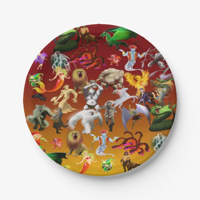 P  is for Phoenix Paper Plate(Gold) Plate (Front)