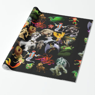 P is for Phoenix Wrapping Paper(Black) Paper