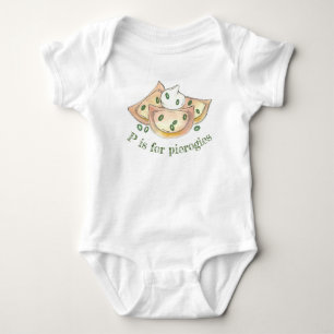 P is for Pierogies Polish Food Alphabet Letter ABC Baby Bodysuit