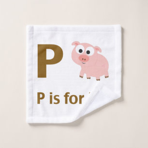 P is for Pig Wash Cloth