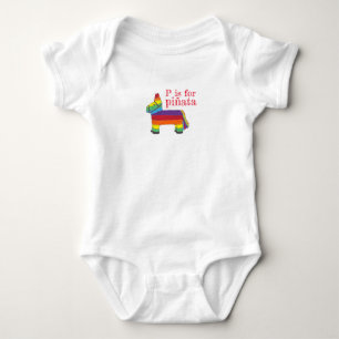 P is for Piñata Rainbow Donkey Fiesta PInata Baby Bodysuit