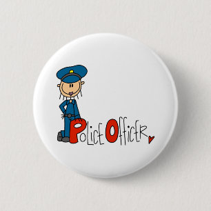 P is for Police Officer 6 Cm Round Badge