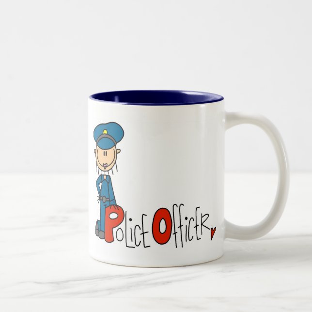 P is for Police Officer Two-Tone Coffee Mug (Right)