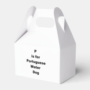 p is for portuguese water dog favour box
