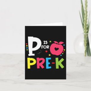P Is For Pre-k Back To School Happy First Day Of S Card
