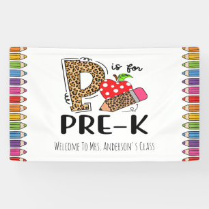P is for PRE-K Back To School Welcome Banner