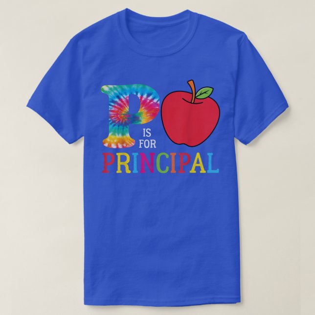 P Is For Principal Leopard Plaid Back to School Te T-Shirt (Design Front)