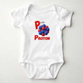 P is for Proton Cute Physics & Science Design Baby Bodysuit