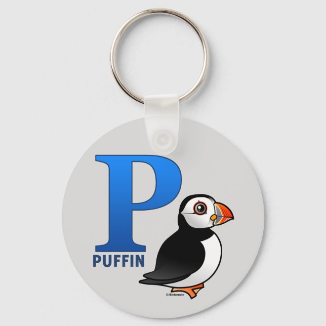 P is for Puffin Key Ring (Front)