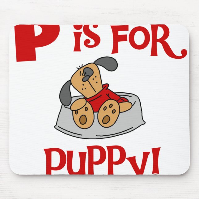 P is for Puppy Mouse Mat (Front)