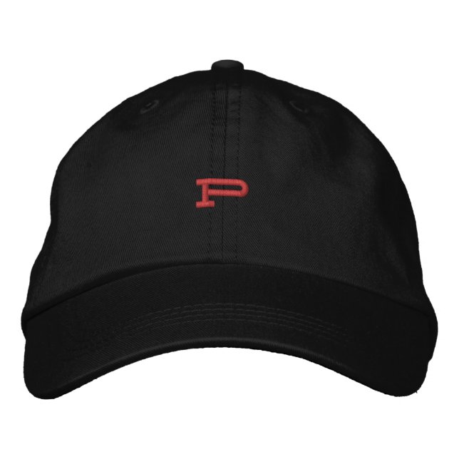 P Letter Initial Cap - Monogram Embroidered Hat (Front)