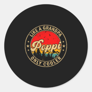 P Like A Grandpa Only Cooler Retro For Papa Grandp Classic Round Sticker