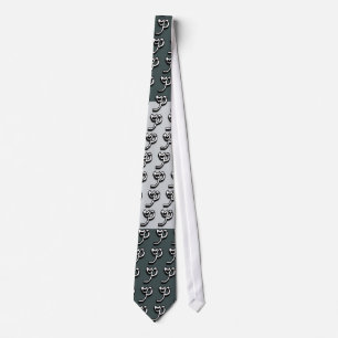P Monogram Green and Grey Tie
