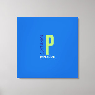 P Monogram Initial Bar Bat Mitzvah Sign-In Board Canvas Print