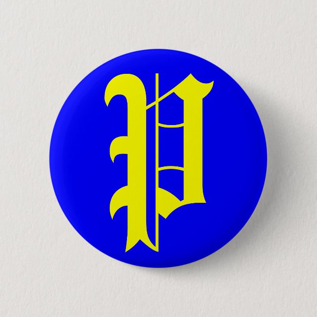 P - OLD ENGLISH 6 CM ROUND BADGE (Front)