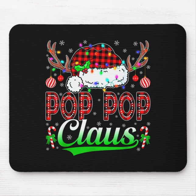 P P Claus Christmas Lights Matching Family Xmas Pa Mouse Mat (Front)