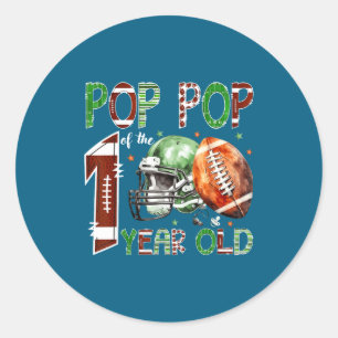 P P Of The 1 Year Old Football Lover 1st Birthday Classic Round Sticker